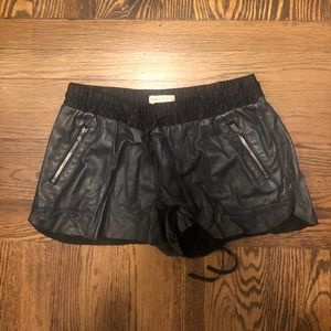 Rebecca Taylor Leather Track Shorts